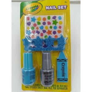 Crayola Girl Nail Polish Sets Polish Sticker Sheets Nail Files Separator Ages 3+